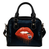 Beautiful Lips Elegant Logo Edmonton Oilers Shoulder Handbags