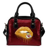 Beautiful Lips Elegant Logo Kansas City Chiefs Shoulder Handbags