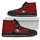 Perfect Cross Color Absolutely Nice San Francisco 49ers High Top Shoes