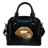 Beautiful Lips Elegant Logo Akron Zips Shoulder Handbags