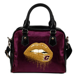 Beautiful Lips Elegant Logo Central Michigan Chippewas Shoulder Handbags