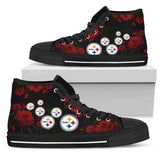 Lovely Rose Thorn Incredible Pittsburgh Steelers High Top Shoes